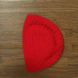 Red Crochet Beanie